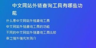 中文網站外鏈查詢工具有哪些功能