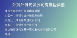 外貿(mào)外鏈代發(fā)公司有哪些類型