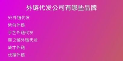 外鏈代發(fā)公司有哪些品牌