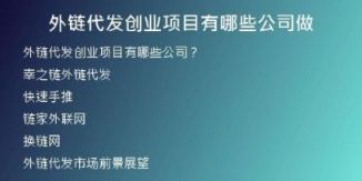 外鏈代發(fā)創(chuàng)業(yè)項(xiàng)目有哪些公司做