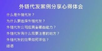 外鏈代發(fā)案例分享心得體會(huì)