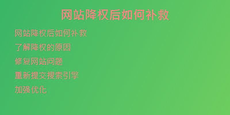 網(wǎng)站降權(quán)后如何補(bǔ)救