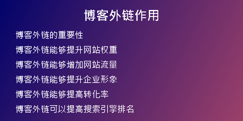 博客外鏈作用