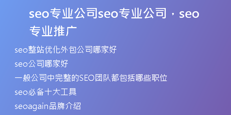 seo專業(yè)公司seo專業(yè)公司，seo專業(yè)推廣
